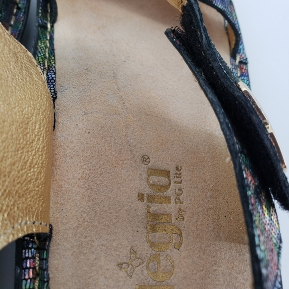 ALEGRIA Vienna Shine On Sandals 38 Multi-Colored Leather Rocker Bottom Shoe - Picture 10 of 13